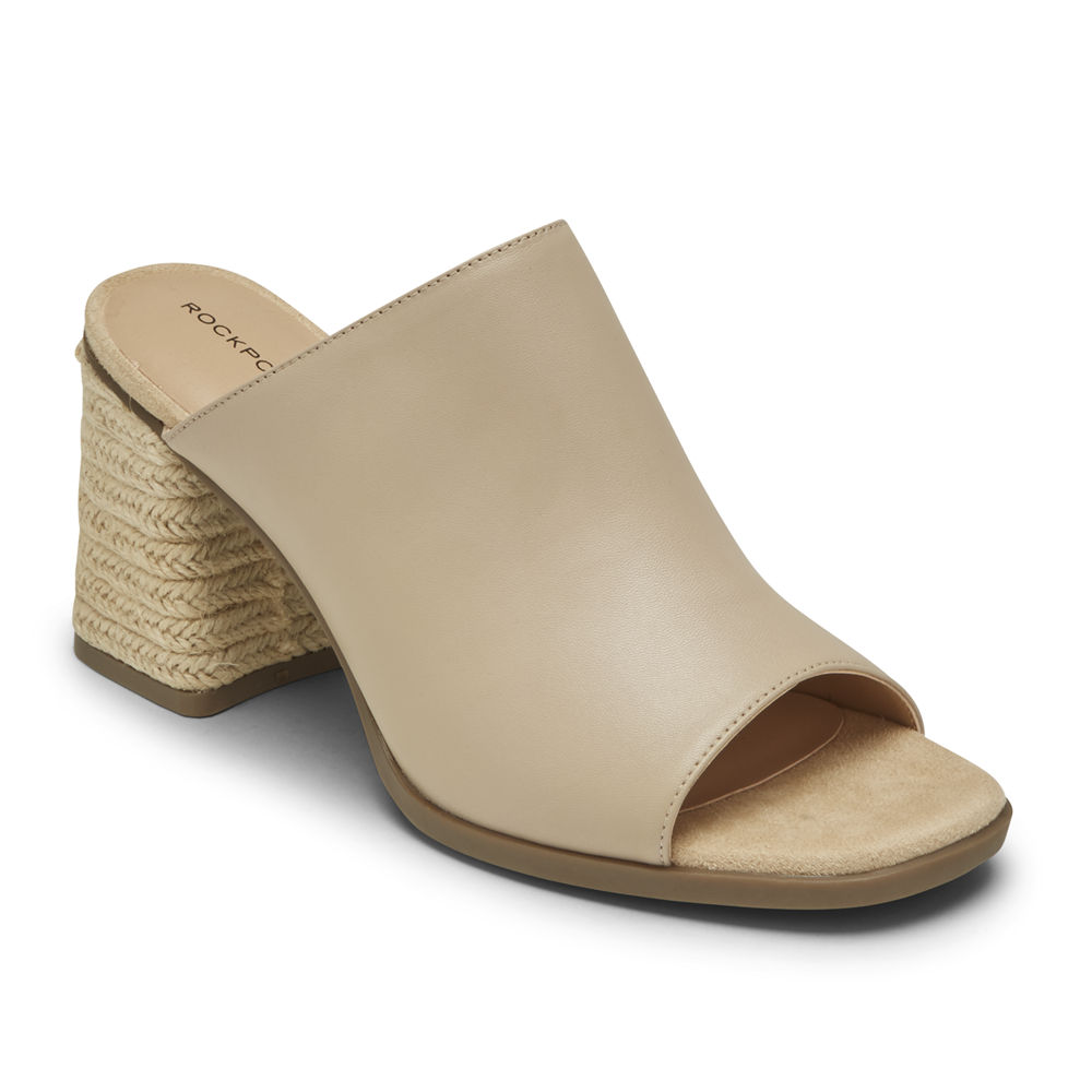 Rockport Womens Total Motion Amara - Slides Beige - HMI461895